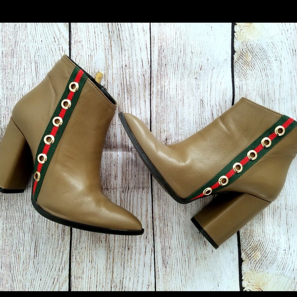 Booties with block heels